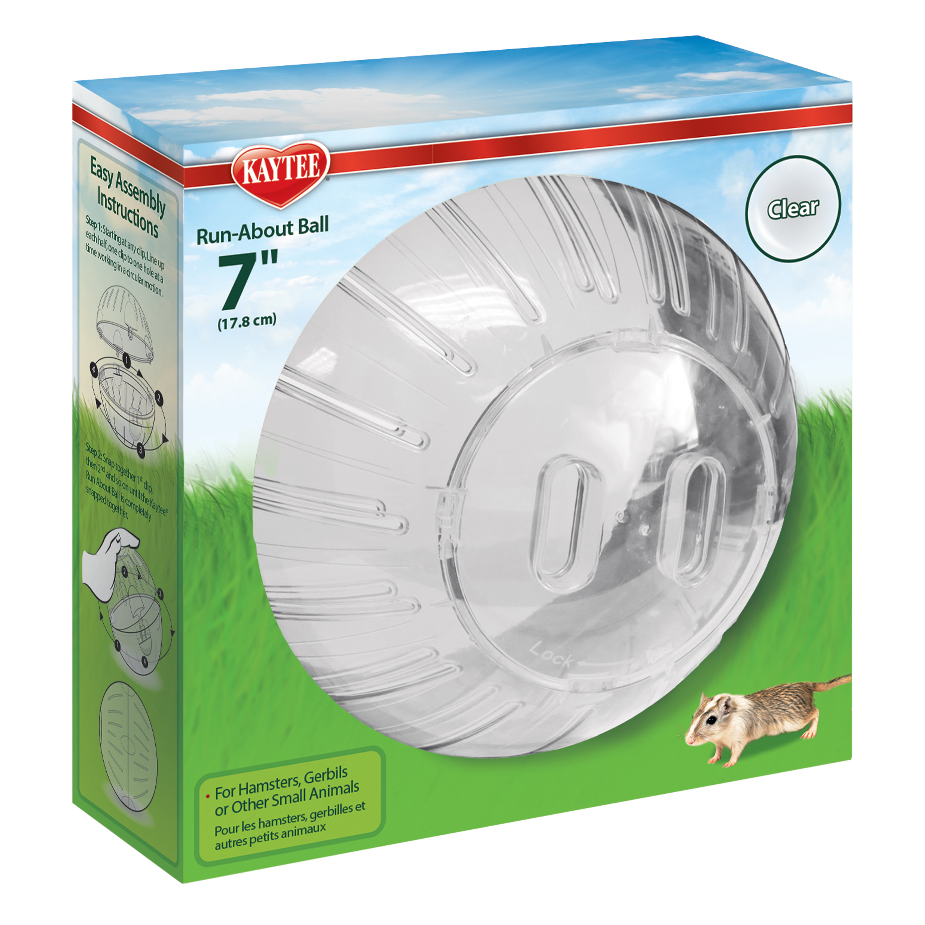Kaytee Run-About Ball for Hamsters, Gerbils and Other Small Animals, Clear 7 Inches - image 1 of 11