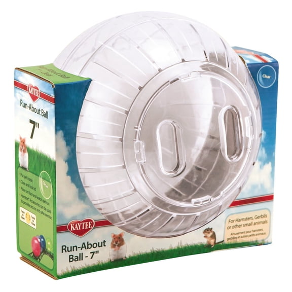 Kaytee Run-About Ball for Hamsters, Gerbils and Other Small Animals, Clear 7 Inches