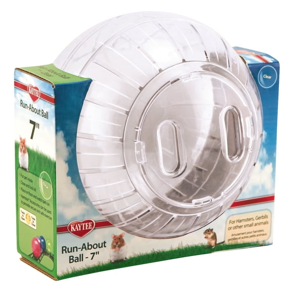 Kaytee Run-About Ball for Hamsters, Gerbils and Other Small Animals, Clear 7 Inches