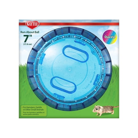 Kaytee Run-About Ball for Hamsters, Gerbils and Other Small Animals, Color Varies w/Dazzle 7 Inches