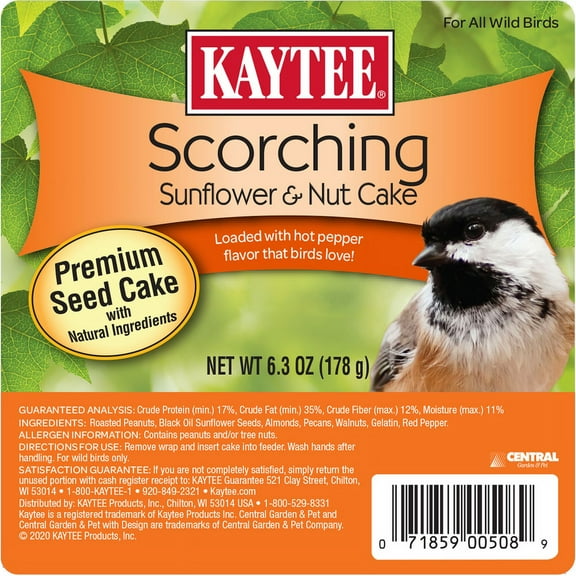 Kaytee Scorching Sunflower & Nut Cake 6.3 Ounces