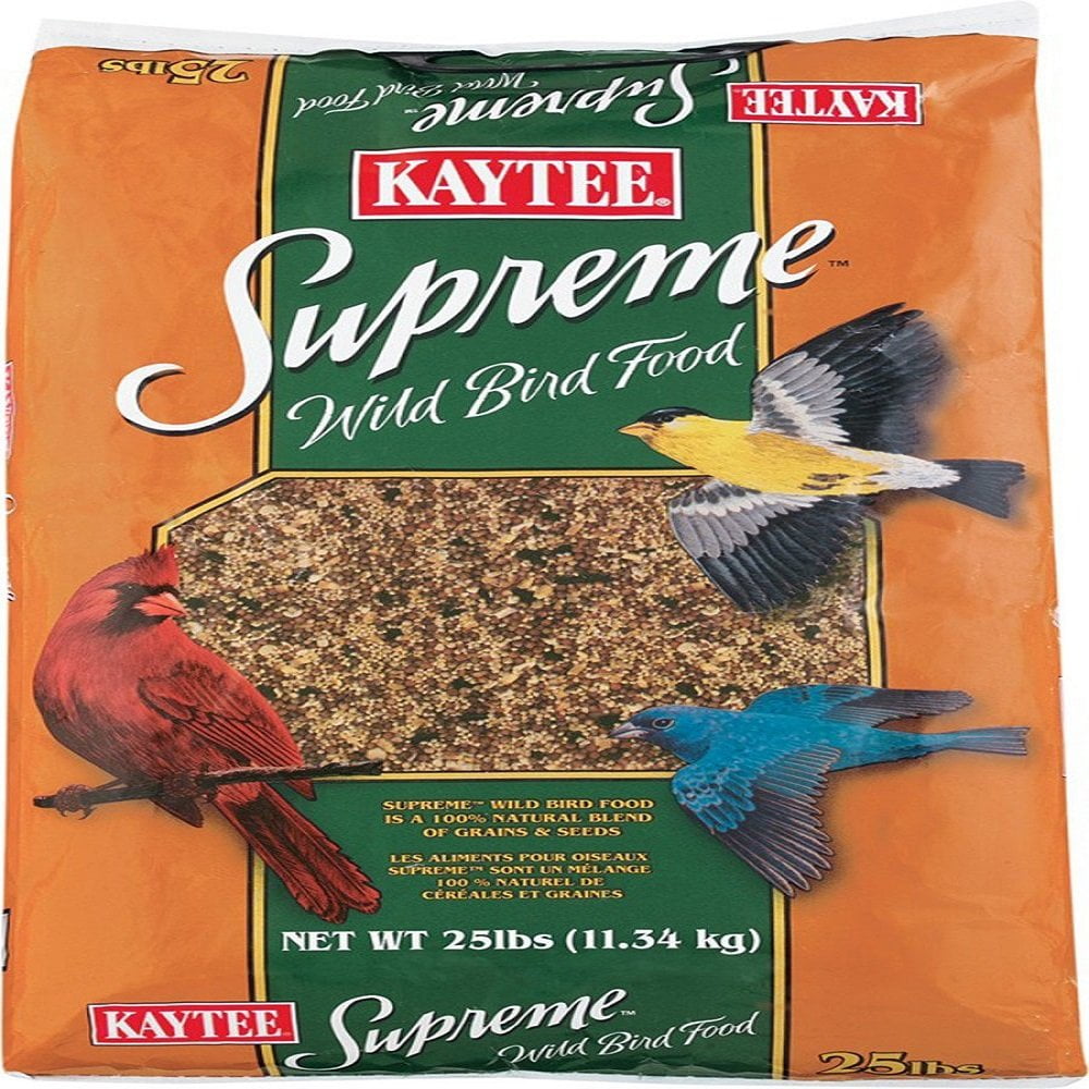 Kaytee Supreme Dry Wild Bird Feed and Seed, Millet Free Blend, 25 lb