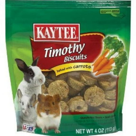 Kaytee Timothy Biscuits Baked Carrot Small Animal Food, 4 Oz