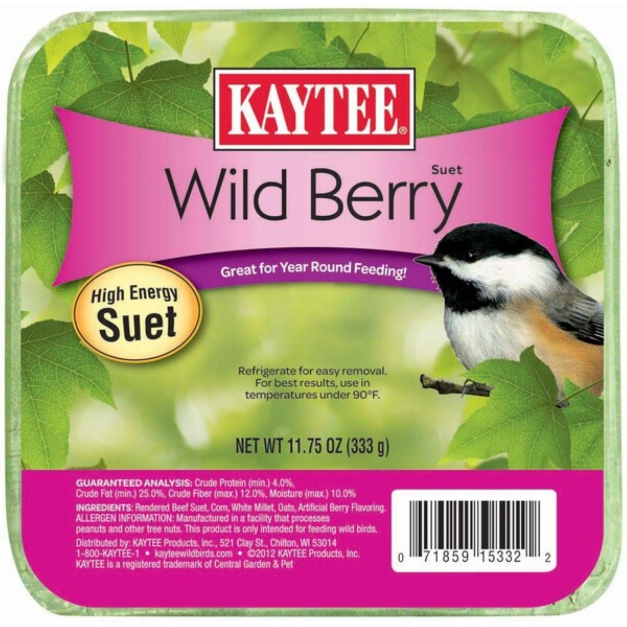 Kaytee Wild Berry High Energy Bird Suet, 11.75 Oz (Pack of 1)