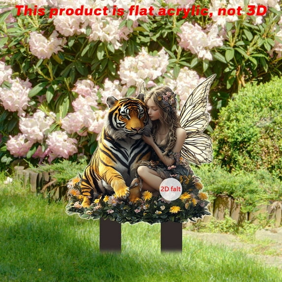 Eoozwa Fairy Garden Stake Decor, Acrylic 2D Elf Decoration, Fairy Garden Accessories for Outdoor Indoor Yard Lawn Pot Plants