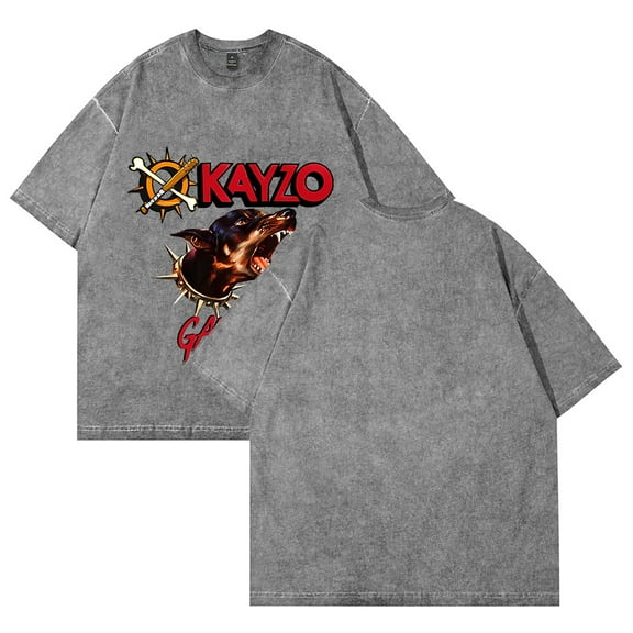 Kayzo Merch Vintage Wash Tee Cosplay Women Men Fashion Short Sleeve Cotton T-Shirts Style1