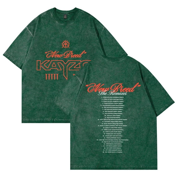 Kayzo NEW BREED Album Merch Vintage Wash Tee Cosplay Women Men Fashion Short Sleeve Cotton T-Shirts Style1