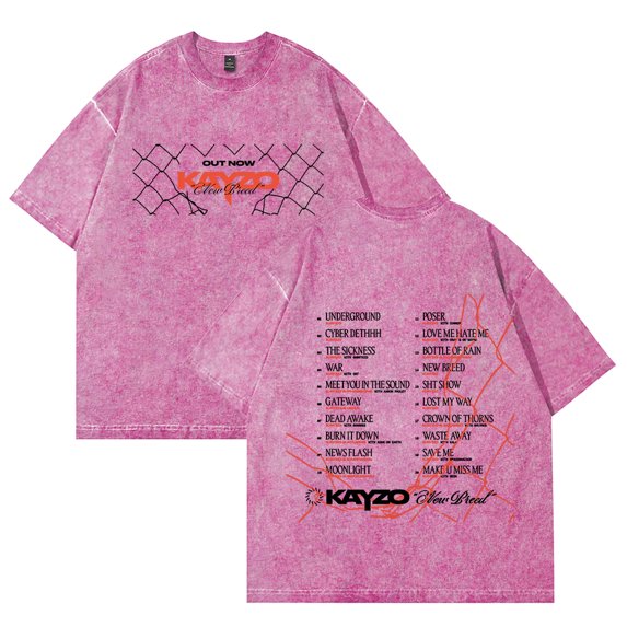 Kayzo NEW BREED Album Merch Vintage Wash Tee Cosplay Women Men Fashion Short Sleeve Cotton T-Shirts Style2