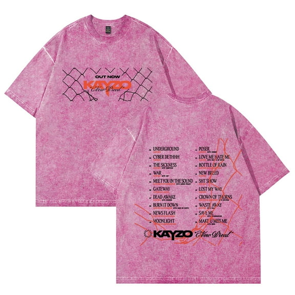 Kayzo NEW BREED Album Merch Vintage Wash Tee Cosplay Women Men Fashion Short Sleeve Cotton T-Shirts Style2