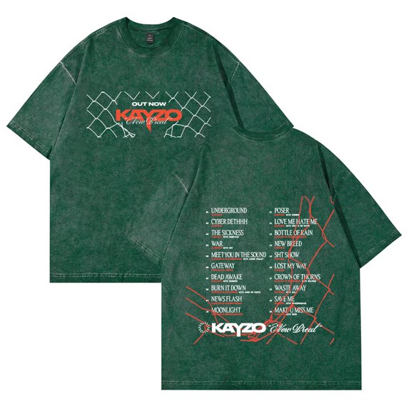 Kayzo NEW BREED Album Merch Vintage Wash Tee Cosplay Women Men Fashion Short Sleeve Cotton T-Shirts Style2