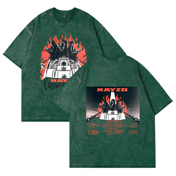 Kayzo UNLEASHED Tour Merch Vintage Wash Tee Cosplay Women Men Fashion Short Sleeve Cotton T-Shirts