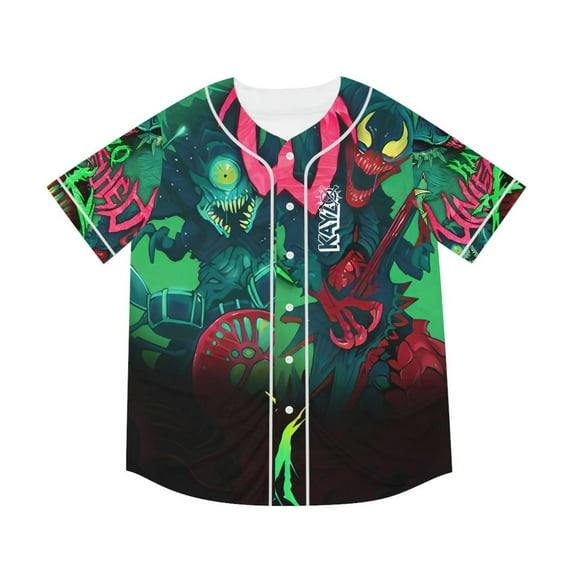 Kayzo Unleashed Tour Merch Baseball Jersey Men/Women Casual Thin button Baseball uniform Oil Slick Custom Jersey Style1