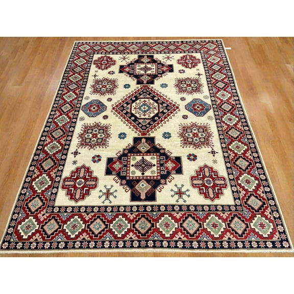 Kazak Beige 9X11 Handmade Wool Rug # 13738