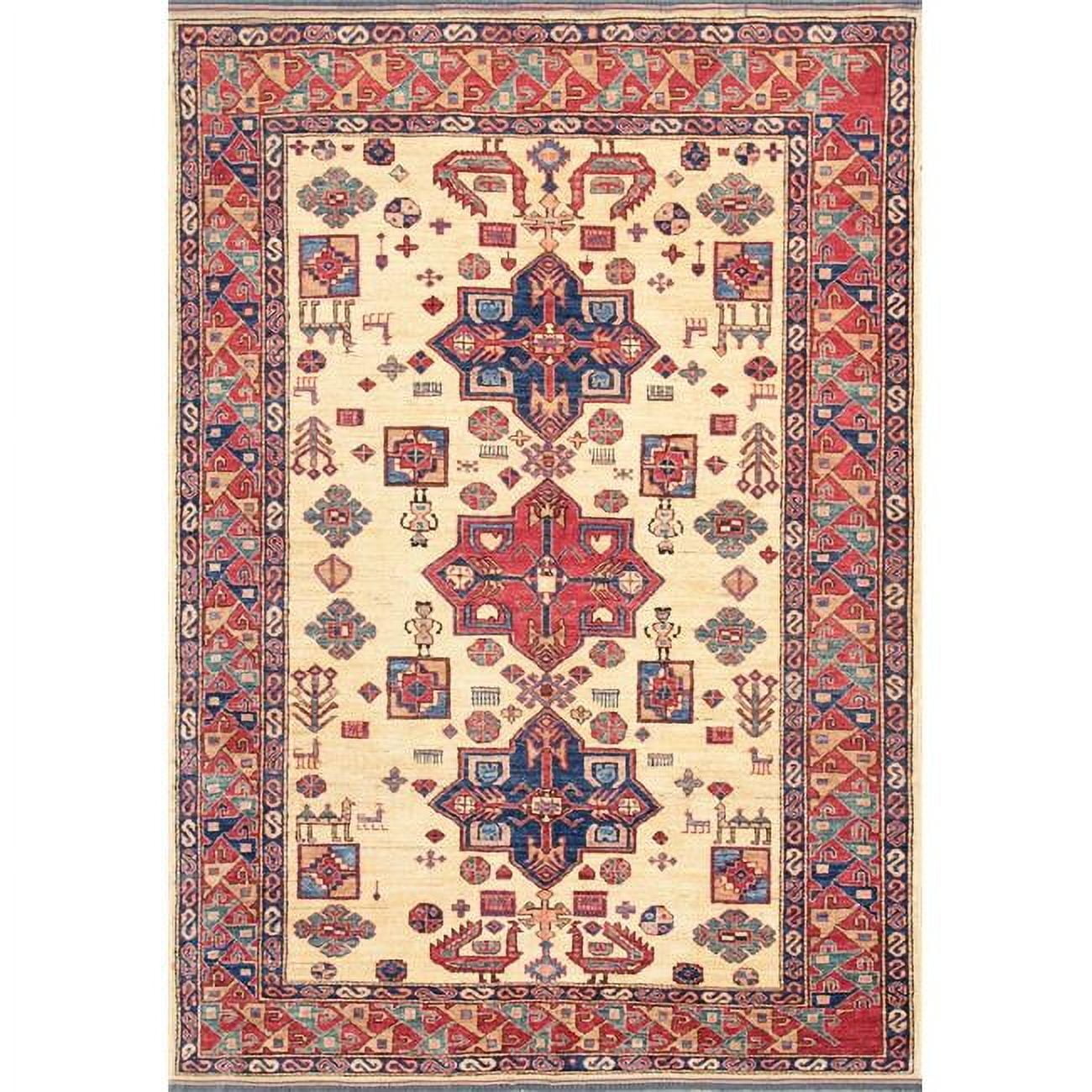 Hand-Knotted Ivory Lamb's Wool 6'1" x 8'9" Area Rug