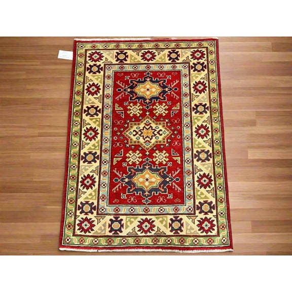 Kazak Multicolor 3X4 Handmade Wool Rug # 13294