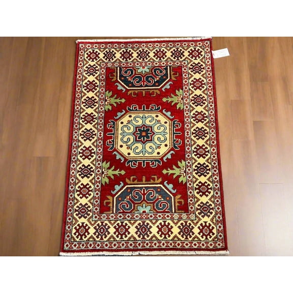 Kazak Red 3X4 Handmade Wool Rug # 13031