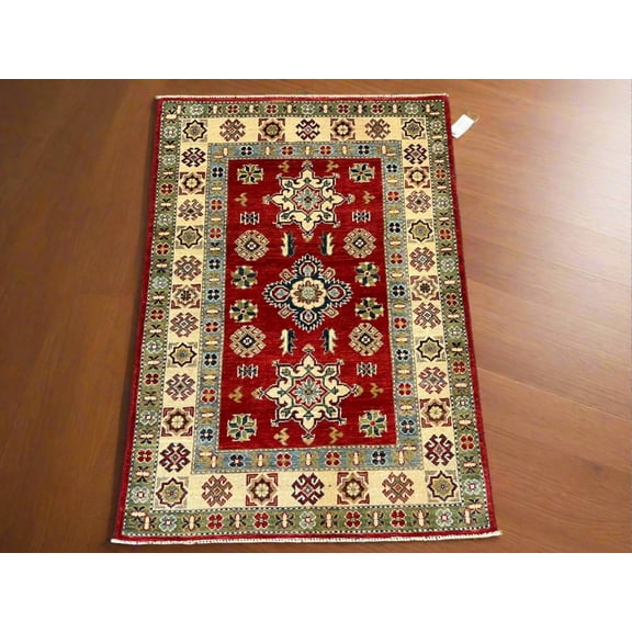 Kazak Red 3X5 Handmade Wool Rug # 12548