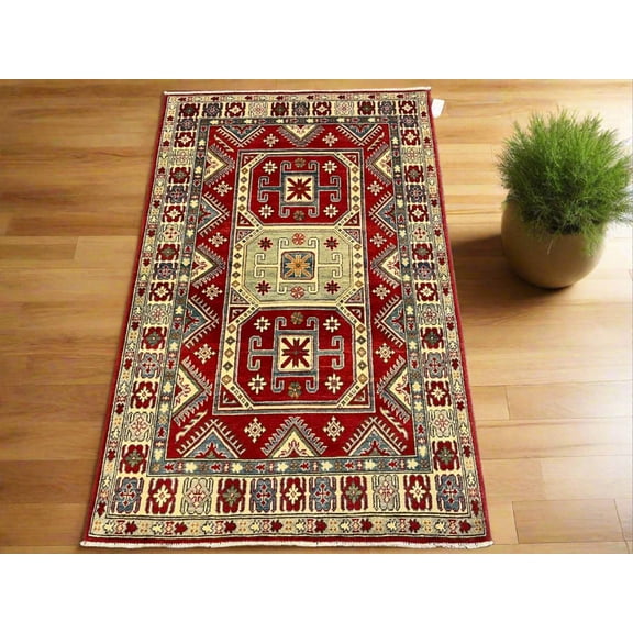 Kazak Tribal Handmade Wool Rug # 10401