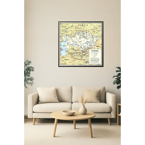 Kazakhstan Administrative Map – Political Boundaries and Key Cities 【Laminated】