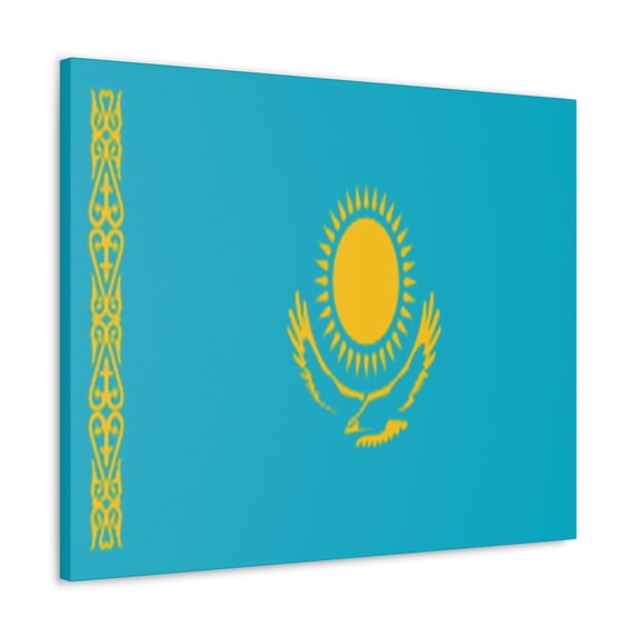 Kazakhstan Country Flag Canvas Vibrant Wall Art Unframed Home Decor