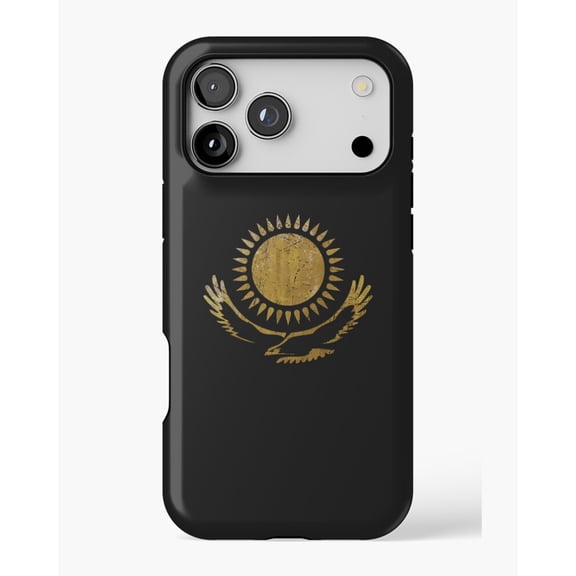 Kazakhstan Emblem - Vintage Gold H1165 Premium Durable Case for iPhone 17 16 15 14 13 12 11 Pro Max – Unisex Style