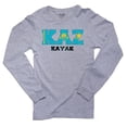 thumbnail image 1 of Kazakhstan Kayak - Olympic Games - Rio - Flag Men's Long Sleeve Grey T-Shirt, 1 of 2
