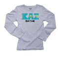 thumbnail image 1 of Kazakhstan Kayak - Olympic Games - Rio - Flag Women's Long Sleeve Grey T-Shirt, 1 of 2