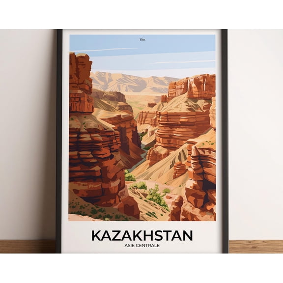 Kazakhstan Poster Kazakhstan Travel Poster Kazakhstan Art Print Kazakhstan Poster Kazakhstan Izable Gift Art