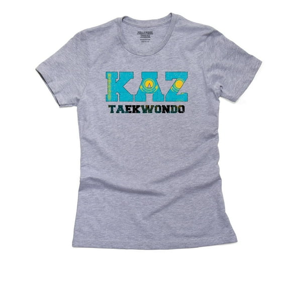 Kazakhstan Taekwondo - Olympic Games - Rio - Flag Women's Cotton Grey T-Shirt