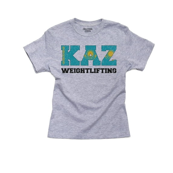 Kazakhstan Weightlifting - Olympic Games - Rio - Flag Boy's Cotton Youth Grey T-Shirt