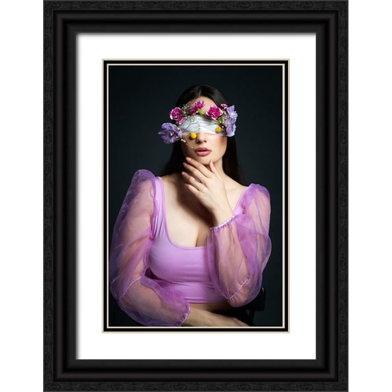 Kazamil, Farid 13x18 Black Ornate Wood Framed with Double Matting Museum Art Print Titled - Everyone has a wish