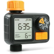 Kazeila Hose Water Timer, 1 Outlet Automatic Watering Timer for Gardens, Sprinkler Timer with Rain Delay / Child Lock /IP65 Waterproof, Large LCD Screen Irrigation Systems for Garden