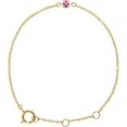 thumbnail image 1 of Kazi Luxury 14K Yellow Gold  Pink Tourmaline  Birthstone 4 1/2-5 1/2" Bracelet, 1 of 4