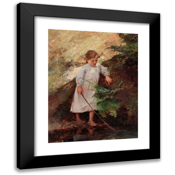 Kazimierz Alchimowicz 19x24 Black Modern Framed Museum Art Print Titled - Girl in a Landscape (1905)
