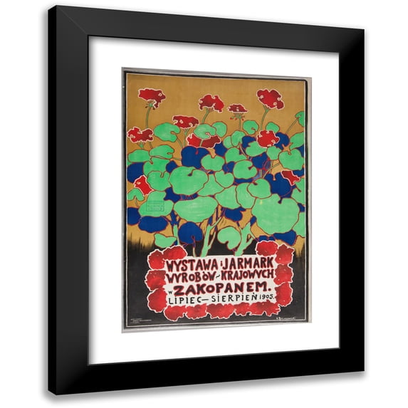 Kazimierz Brzozowski 11x14 Black Modern Framed Museum Art Print Titled - Exhibition and Fair of Domestic Products in Zakopane (1905)
