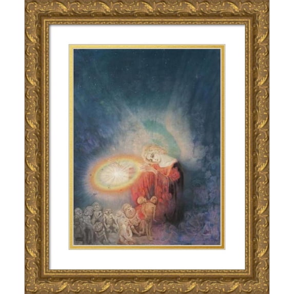 Kazimierz Stabrowski 15x18 Gold Ornate Wood Frame and Double Matted Museum Art Print Titled - Console of Monsters (1920)