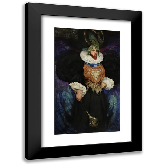 Kazimierz Stabrowski 16x24 Black Modern Framed Museum Art Print Titled - Portrait of Bronisław Brykner in Fanciful Costume (1908)
