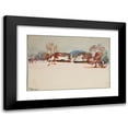 thumbnail image 1 of Kazimierz Wojtanowicz 14x11 Black Modern Framed Museum Art Print Titled - Winter Rural Landscape (1940), 1 of 5