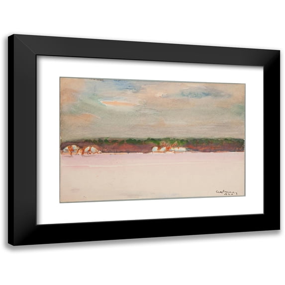 Kazimierz Wojtanowicz 18x14 Black Modern Framed Museum Art Print Titled - Country Landscape (1940)