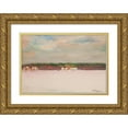 thumbnail image 1 of Kazimierz Wojtanowicz 18x14 Gold Ornate Wood Frame and Double Matted Museum Art Print Titled - Country Landscape (1940), 1 of 4