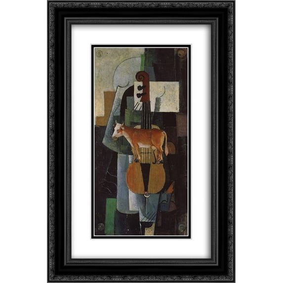 Kazimir Malevich 2x Matted 16x24 Black Ornate Framed Art Print 'Cow and Fiddle'