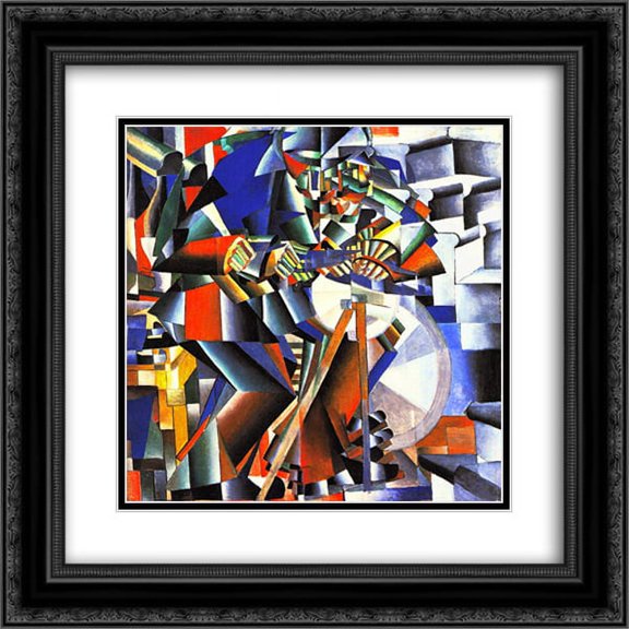 Kazimir Malevich 2x Matted 20x20 Black Ornate Framed Art Print 'The knifegrinder'