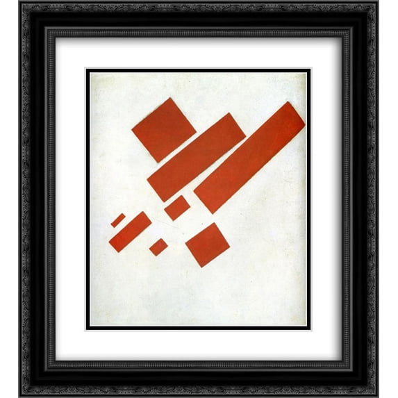 Kazimir Malevich 2x Matted 20x24 Black Ornate Framed Art Print 'Suprematism. Two Dimensional Self Portrait'