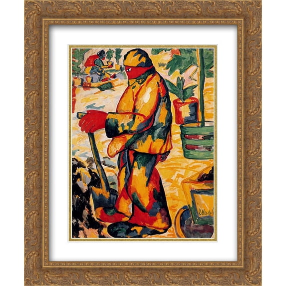 Kazimir Malevich 2x Matted 20x24 Gold Ornate Framed Art Print 'Gardener'