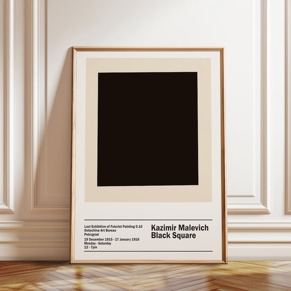 Kazimir Malevich Exhibition Black Square 1915 Abstract Art, Unframed Paper Poster 8x10in