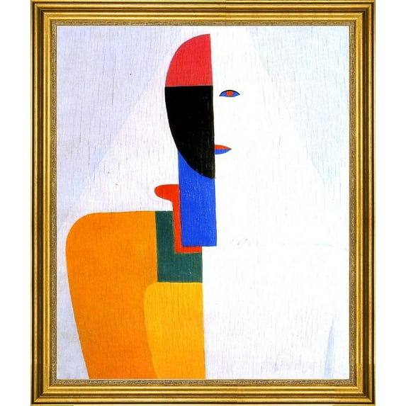 Kazimir Malevich Female Half Figure - 16" x 20" Framed Premium Canvas Print