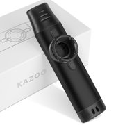 Kazoos with 5 extra Membranes, Metal Kazoo with Adjustable Tone for Guitar, Ukulele, Violin, Piano, Keyboard, Easy to Learn Musical Instruments for Kids/adults/Music Lovers. black