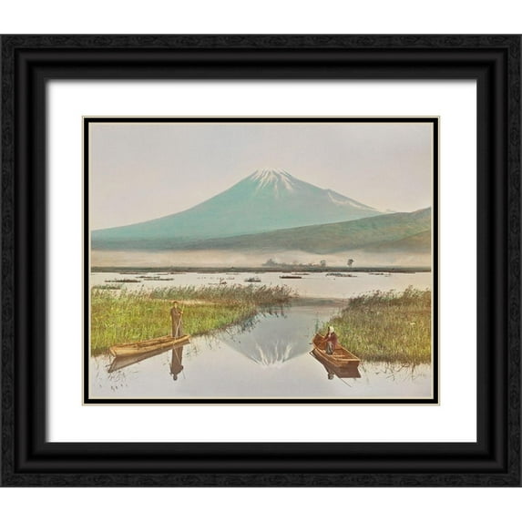 Kazumasa, Ogawa 32x26 Black Ornate Wood Framed with Double Matting Museum Art Print Titled - Mount Fuji as Seen from Kashiwabara