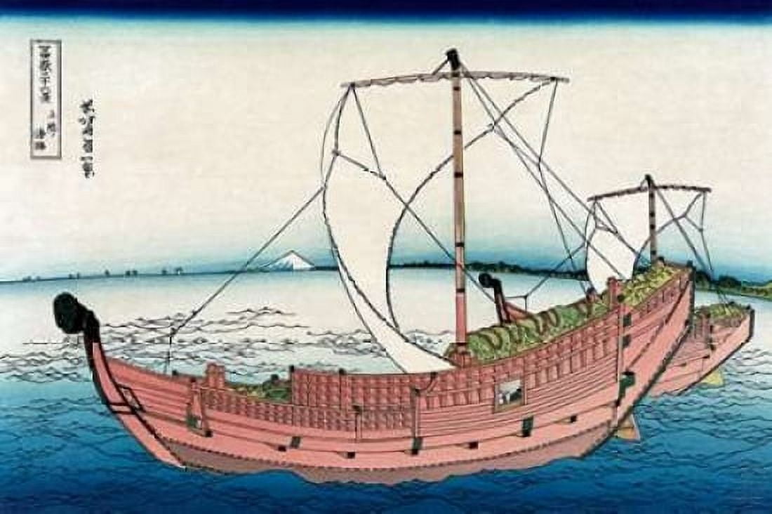 Kazusa Sea Route 1830 Canvas Art - Hokusai (24 x 36)