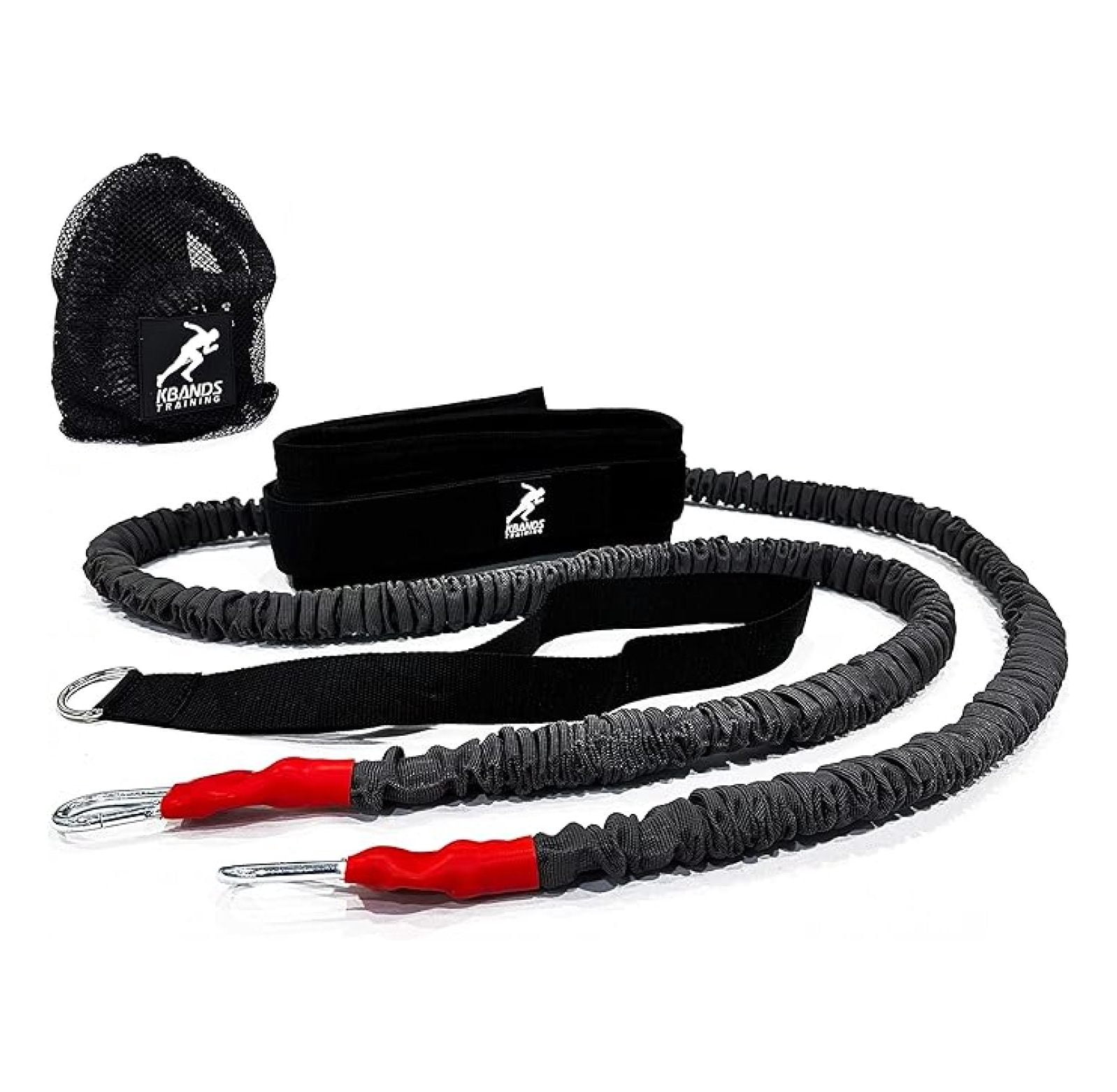 Kbands Reactive Stretch Cord Set - Speed & Agility Trainer with Belt, Anchor Strap, & Dual Resistance for Acceleration, Overspeed & Explosiveness